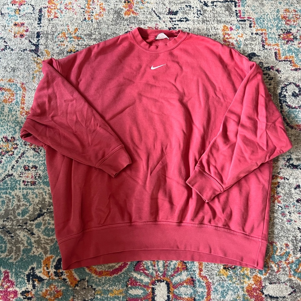 nike oversized pink crewneck sweatshirt